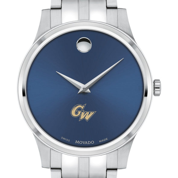 George Washington Men&#39;s Movado Collection Stainless Steel Watch with Blue Dial Shot #1