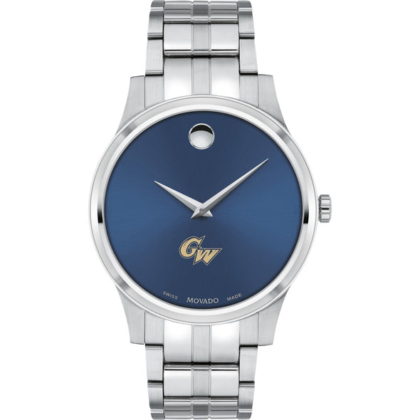 George Washington Men&#39;s Movado Collection Stainless Steel Watch with Blue Dial Shot #2