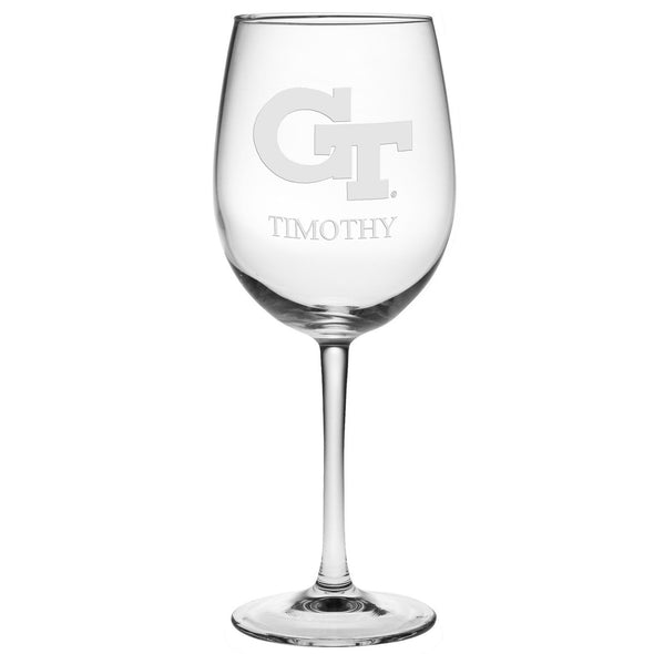 Georgia Tech Red Wine Glasses - Made in the USA Shot #2