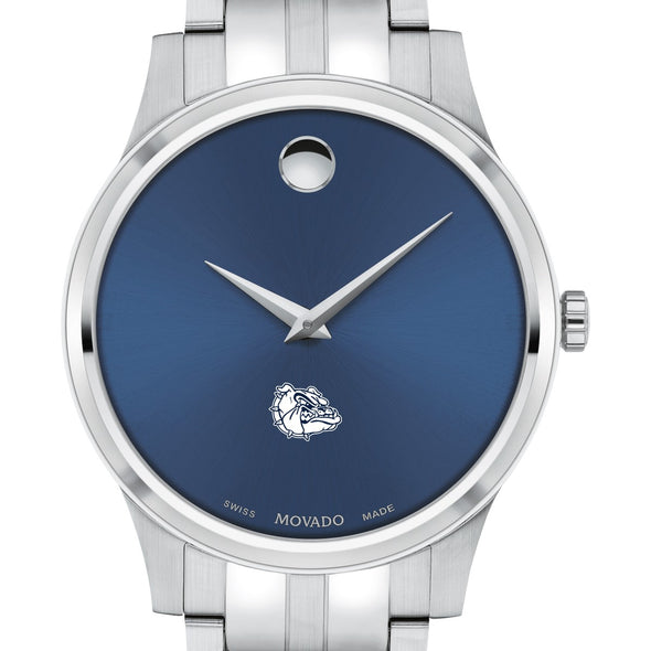 Gonzaga Men&#39;s Movado Collection Stainless Steel Watch with Blue Dial Shot #1