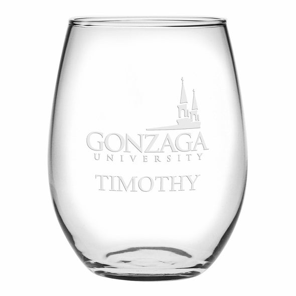 Gonzaga Stemless Wine Glasses Made in the USA Shot #1