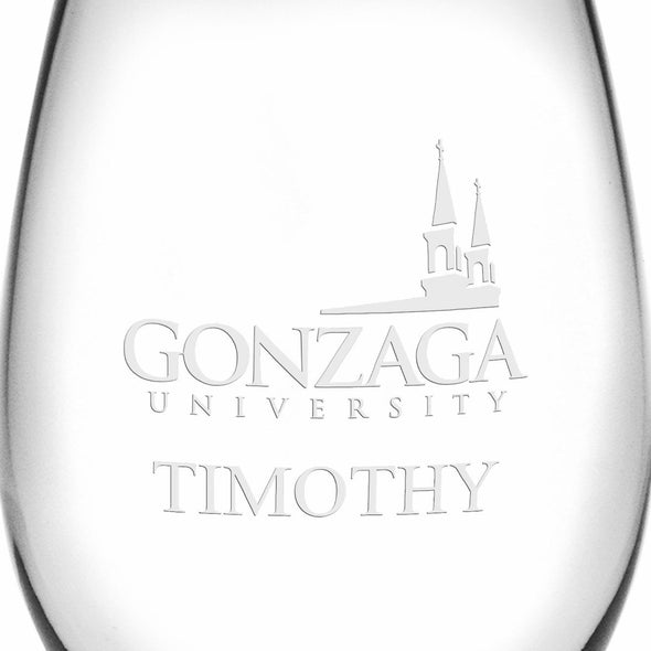 Gonzaga Stemless Wine Glasses Made in the USA Shot #3