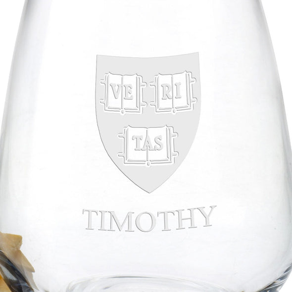 Harvard Stemless Wine Glasses Shot #3