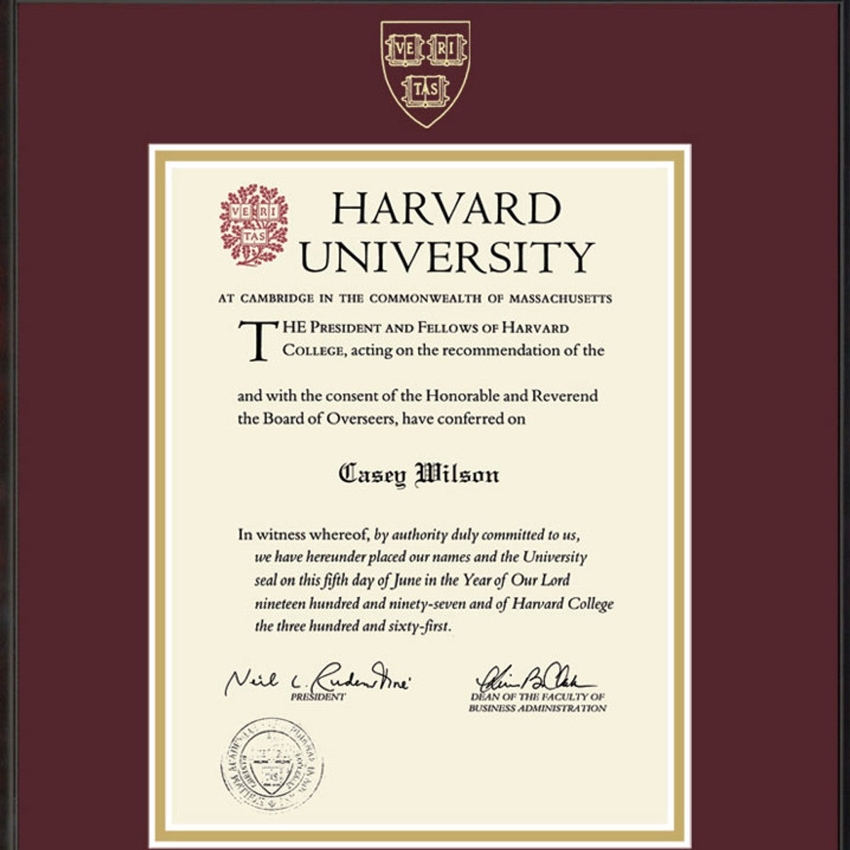 Harvard Masters/Ph.D. Diploma Frame, The Fidelitas | M.LaHart & Co.