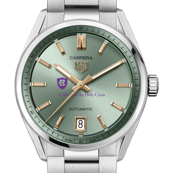 Holy Cross Women&#39;s TAG Heuer Steel Carrera with Green Dial Shot #1