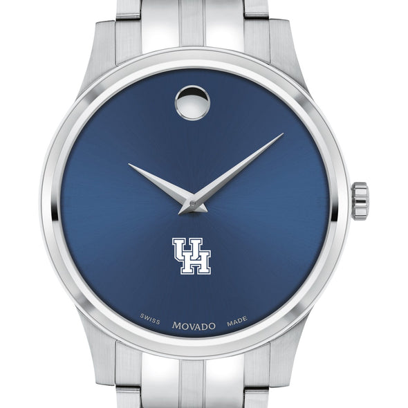 Houston Men&#39;s Movado Collection Stainless Steel Watch with Blue Dial Shot #1