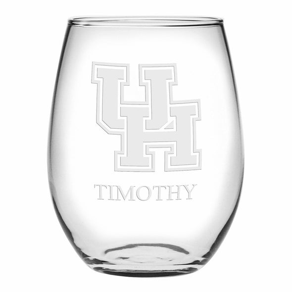 Houston Stemless Wine Glasses Made in the USA Shot #1