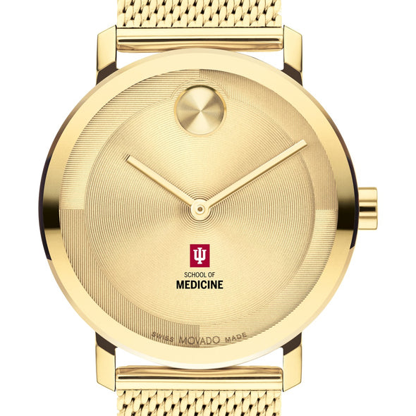 Indiana University School of Medicine Men&#39;s Movado BOLD Gold with Mesh Bracelet Shot #1