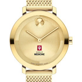 Indiana University School of Medicine Women&#39;s Movado Bold Gold with Mesh Bracelet Shot #1