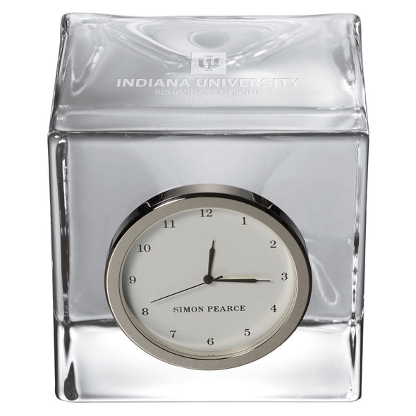 IU School of Medicine Glass Desk Clock by Simon Pearce Shot #2