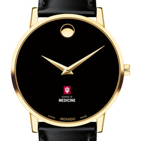 IU School of Medicine Men&#39;s Movado Gold Museum Classic Leather Shot #1