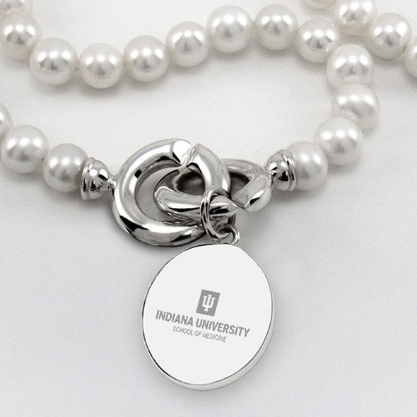 IU School of Medicine Pearl Necklace with Sterling Silver Charm Shot #2