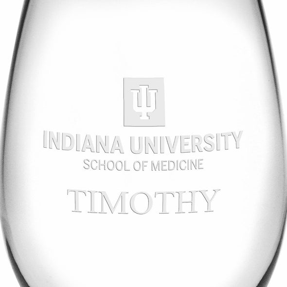 IU School of Medicine Stemless Wine Glasses Made in the USA - Set of 2 Shot #3