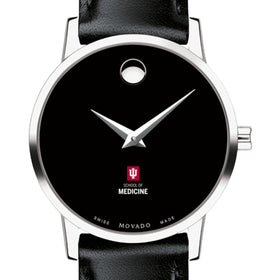 IU School of Medicine Women&#39;s Movado Museum with Leather Strap Shot #1