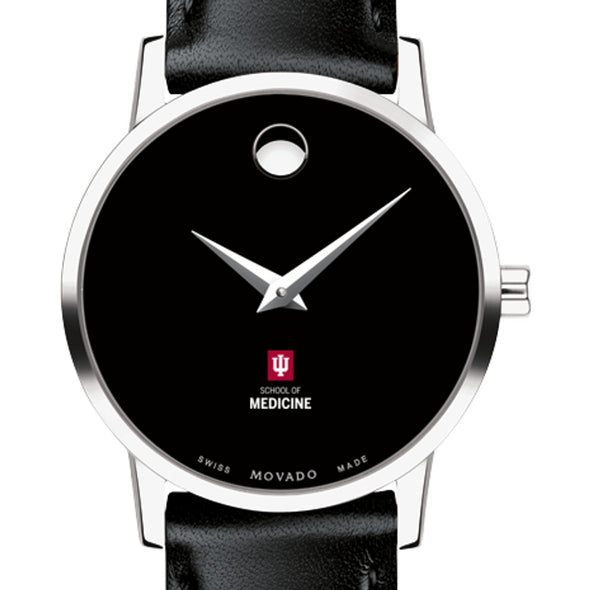 IU School of Medicine Women&#39;s Movado Museum with Leather Strap Shot #1