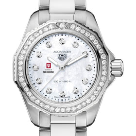 IU School of Medicine Women&#39;s TAG Heuer Steel Aquaracer with Diamond Dial &amp; Bezel Shot #1