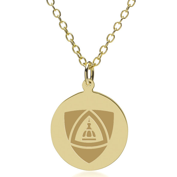 JHU School of Medicine 14K Gold Pendant &amp; Chain Shot #1