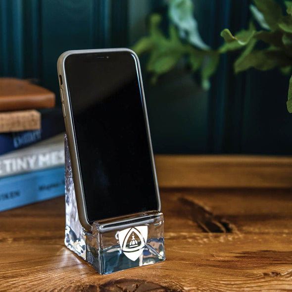 JHU School of Medicine Glass Phone Holder by Simon Pearce Shot #3