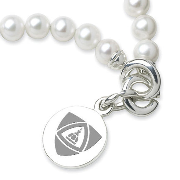 JHU School of Medicine Pearl Bracelet with Sterling Silver Charm Shot #2