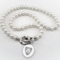 JHU School of Medicine Pearl Necklace with Sterling Silver Charm Shot #1