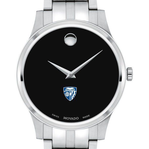 Johns Hopkins Men&#39;s Movado Collection Stainless Steel Watch with Black Dial Shot #1