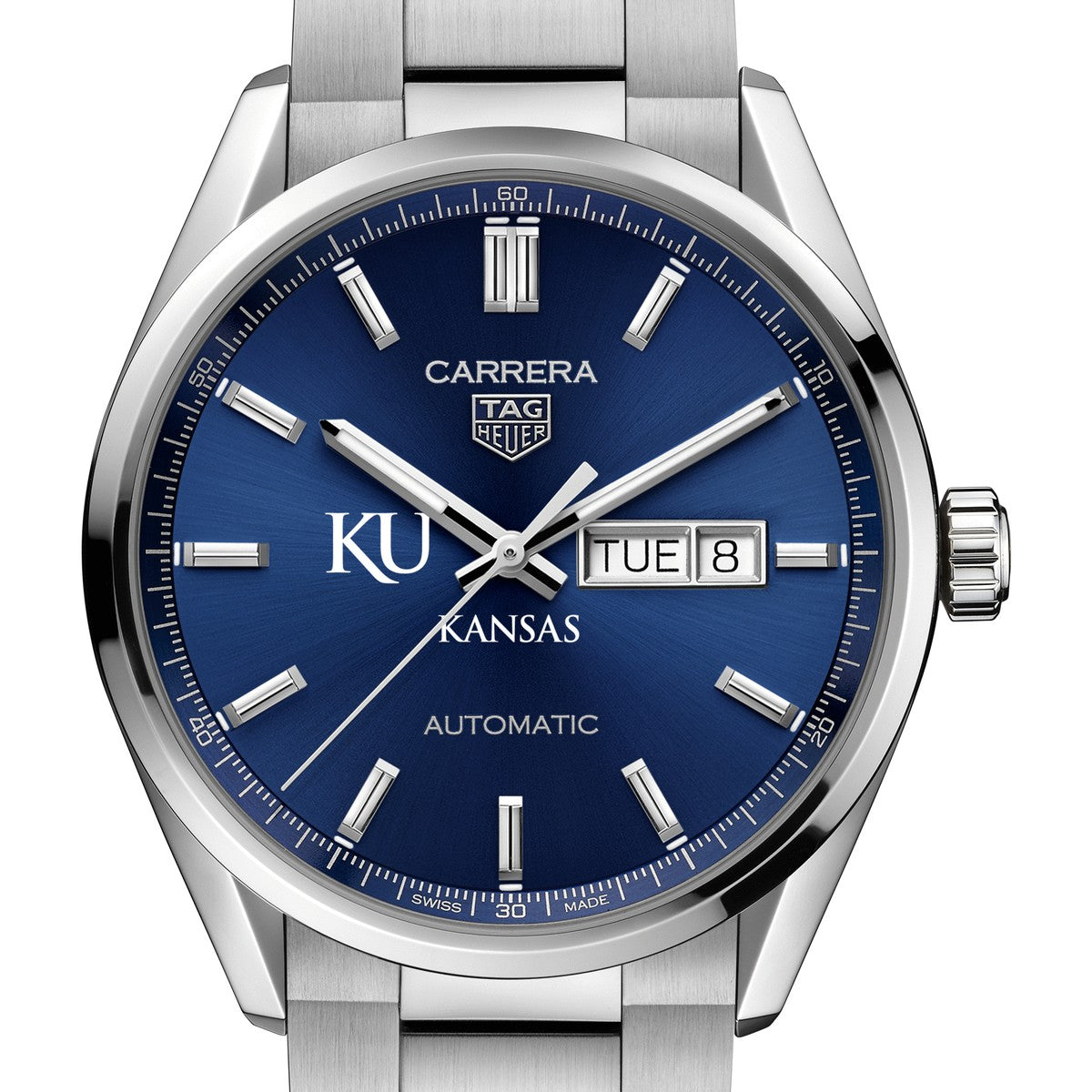 Kansas Men s TAG Heuer Carrera with Blue Dial Day Date Window