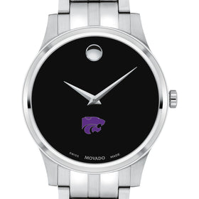 Kansas State Men&#39;s Movado Collection Stainless Steel Watch with Black Dial Shot #1