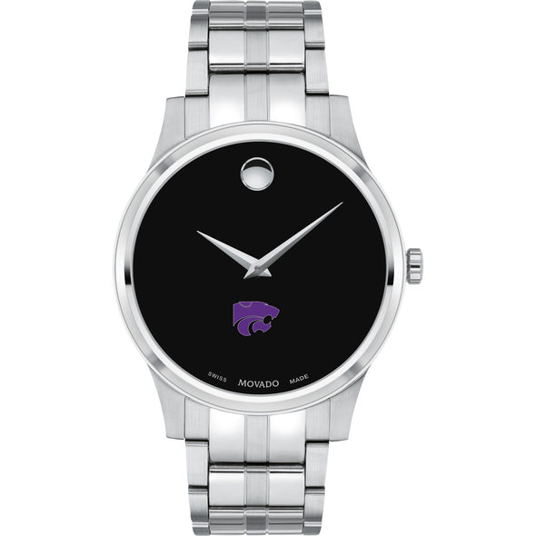 Kansas State Men&#39;s Movado Collection Stainless Steel Watch with Black Dial Shot #2