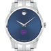 Kansas State Men's Movado Collection Stainless Steel Watch with Blue Dial