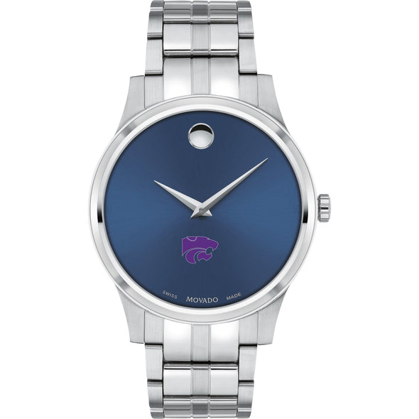 Kansas State Men&#39;s Movado Collection Stainless Steel Watch with Blue Dial Shot #2