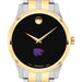 Kansas State Men's Movado Collection Two-Tone Watch with Black Dial