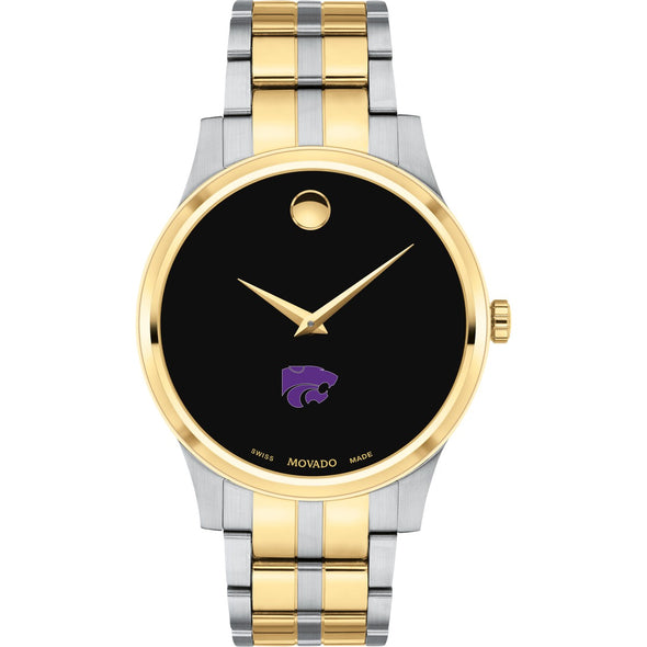 Kansas State Men&#39;s Movado Collection Two-Tone Watch with Black Dial Shot #2