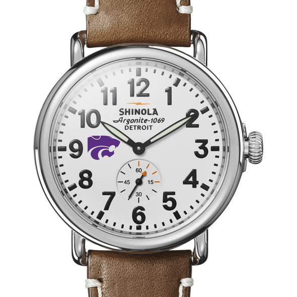 Kansas State Shinola Watch, The Runwell 41 mm White Dial Shot #1