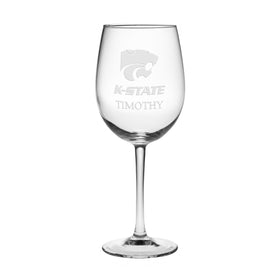 Kansas State University Red Wine Glasses - Made in the USA Shot #1