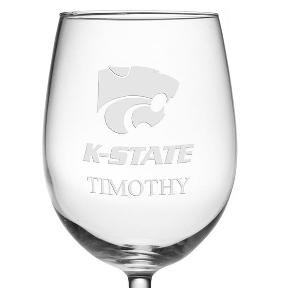 Kansas State University Red Wine Glasses - Made in the USA Shot #3