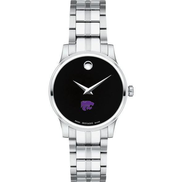 Kansas State Women&#39;s Movado Stainless Steel Watch with Black Dial Shot #2