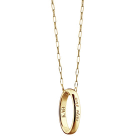 Kappa Alpha Theta Monica Rich Kosann &quot;Carpe Diem&quot; Poesy Ring Necklace in Gold Shot #1