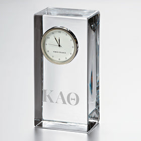 Kappa Alpha Theta Tall Glass Desk Clock by Simon Pearce Shot #1