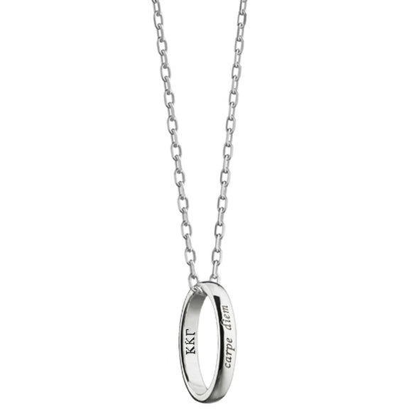 Kappa Kappa Gamma Monica Rich Kosann &quot;Carpe Diem&quot; Poesy Ring Necklace in Silver Shot #1