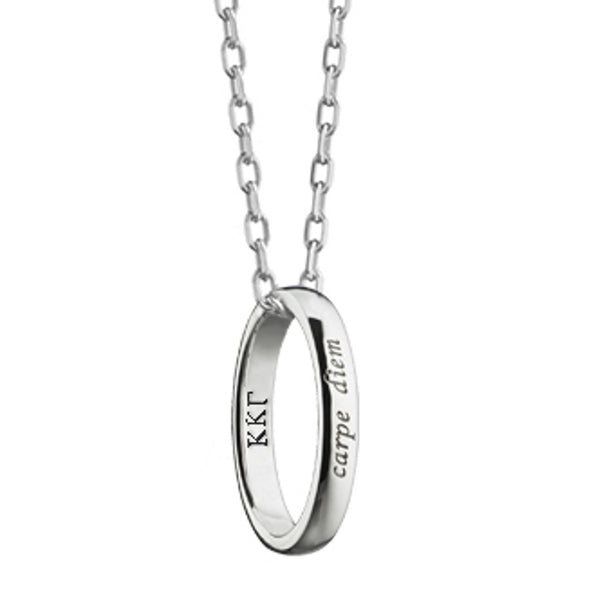 Kappa Kappa Gamma Monica Rich Kosann &quot;Carpe Diem&quot; Poesy Ring Necklace in Silver Shot #2