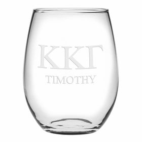 Kappa Kappa Gamma Stemless Wine Glasses Made in the USA - Set of 2 Shot #1