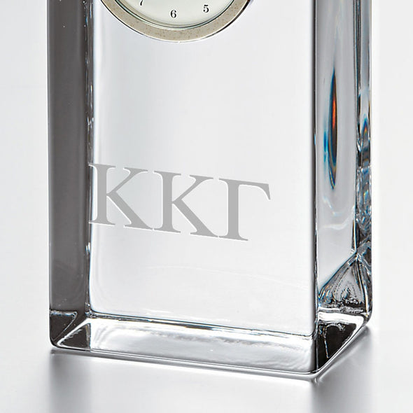 Kappa Kappa Gamma Tall Glass Desk Clock by Simon Pearce Shot #2