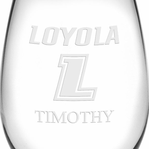 Loyola Stemless Wine Glasses Made in the USA Shot #3