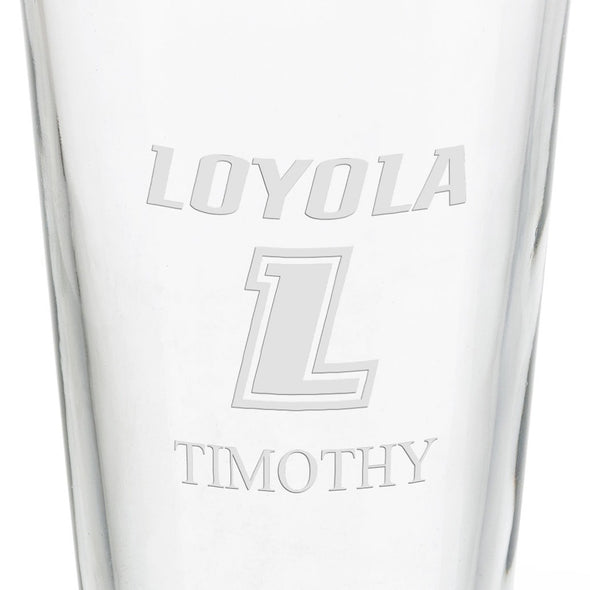 Loyola University 16 oz Pint Glass Shot #3