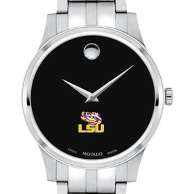 LSU Men&#39;s Movado Collection Stainless Steel Watch with Black Dial Shot #1