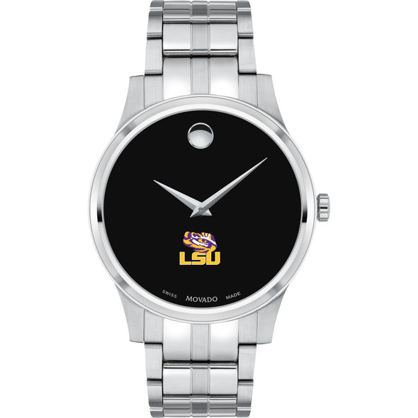 LSU Men&#39;s Movado Collection Stainless Steel Watch with Black Dial Shot #2