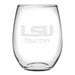 LSU Stemless Wine Glasses Made in the USA