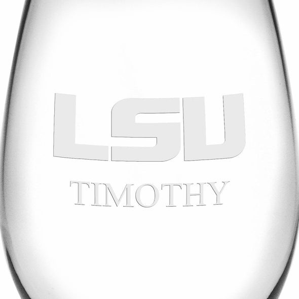 LSU Stemless Wine Glasses Made in the USA Shot #3