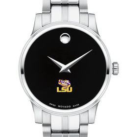 LSU Women&#39;s Movado Stainless Steel Watch with Black Dial Shot #1