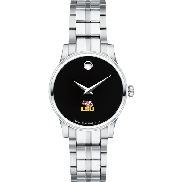 LSU Women&#39;s Movado Stainless Steel Watch with Black Dial Shot #2